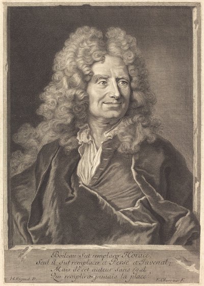 Nicholas Boileau by François Chereau I after Hyacinthe Rigaud
