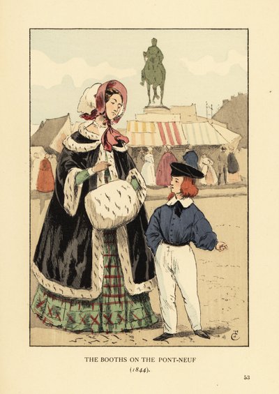 The booths on the Pont Neuf, Paris by François Courboin