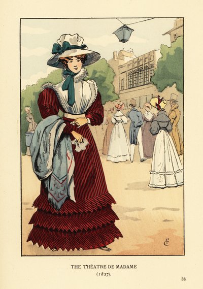 Woman outside the Theatre du Gymnase, Paris by François Courboin
