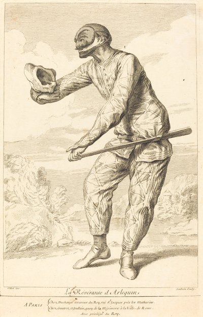 The Reverence of Harlequin by François Joullain after Claude Gillot
