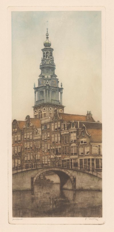 Zuiderkerk in Amsterdam by Frans Everbag (signed by artist)