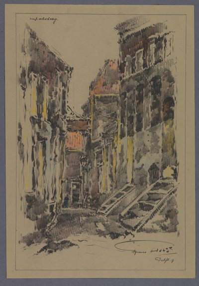 Halsteeg in Delft by Frans Holst (signed by artist)