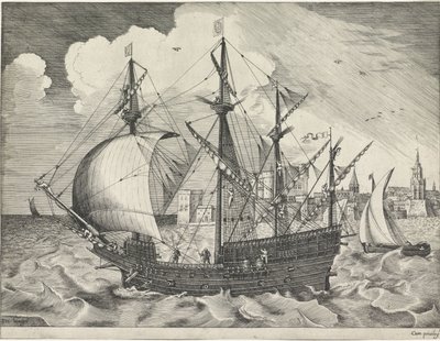 Four-Master Leaving the Harbor (Sailing Ships) by Frans Huys