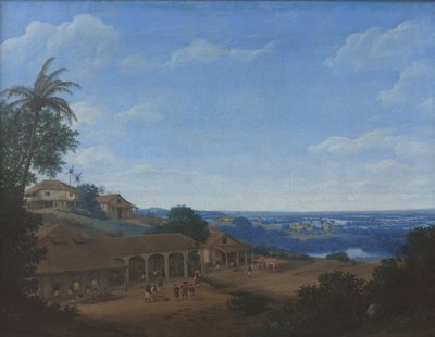 Landscape in Brazil with Sugar Plantation by Frans Jansz. Post