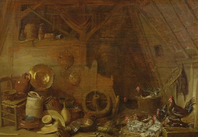 Barn Interior by Frans Ryckhals