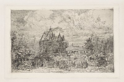 View of the Nieuwmarkt, Amsterdam by Frans Schikkinger