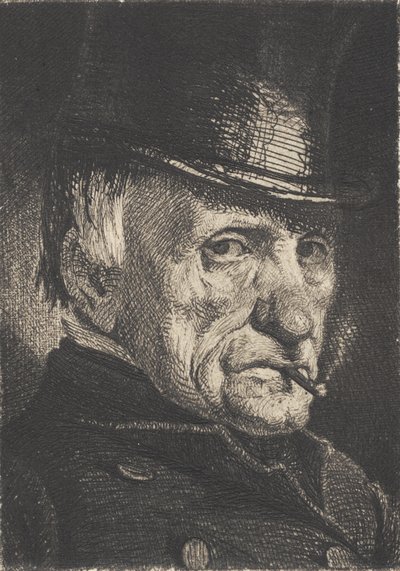 Man with Hat and Cigar by Frans Schwartz