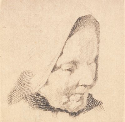 Test Plate: Old Woman with Suggested Headscarf by Frans Schwartz