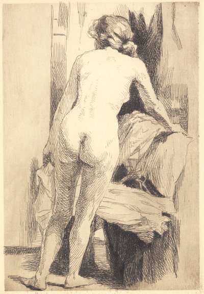 Sample Plate: Nude Woman from the Back, Standing by Frans Schwartz