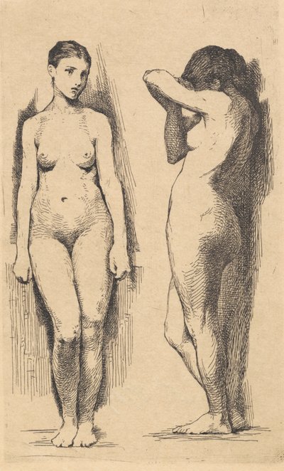 Test Plate: Two Naked Women by Frans Schwartz