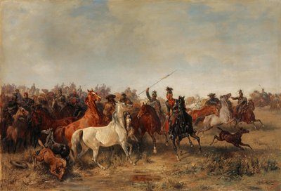 Uhlans Steal Horses from Honved-Hussars by Franz Adam