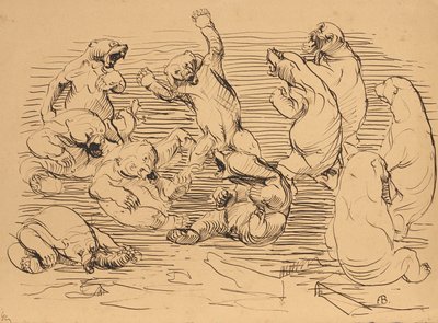 Fighting Bears by Franz Barwig d. Ä.