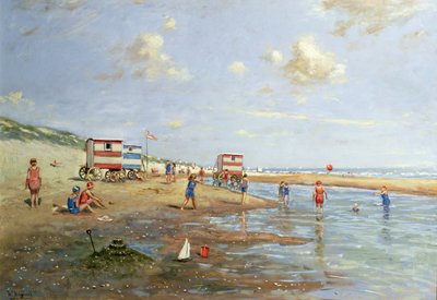 Beach Scene by Franz Helfferich