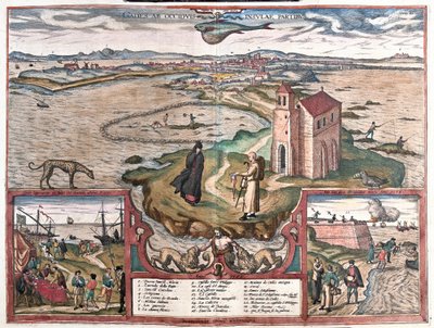 Bay of Cadiz, Spain by Franz Hogenberg
