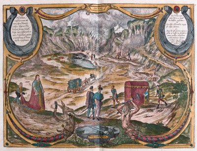 Champs Flegreens, near Naples, Italy (Engraving) by Franz Hogenberg