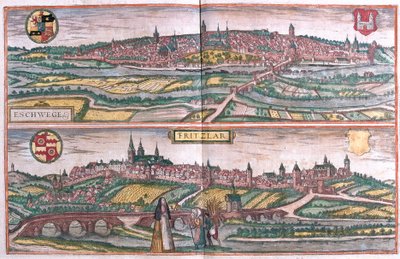 Eschwege and Fritzlar, Germany (Engraving) by Franz Hogenberg