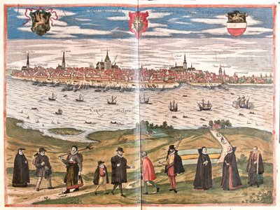 General view of Rostock, Germany (engraving) by Franz Hogenberg