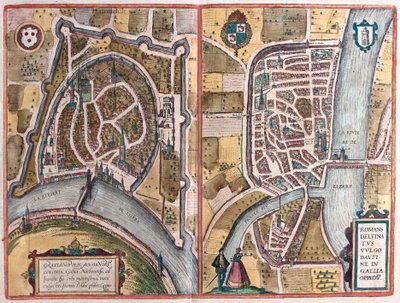 Grenoble and Romans sur Ister, France (engraving) by Franz Hogenberg