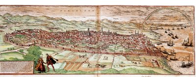 Map of Barcelona - Spain by Franz Hogenberg