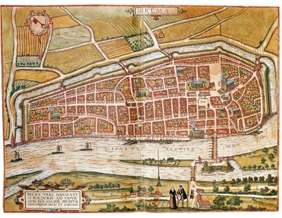 Map of Bremen (engraving) by Franz Hogenberg