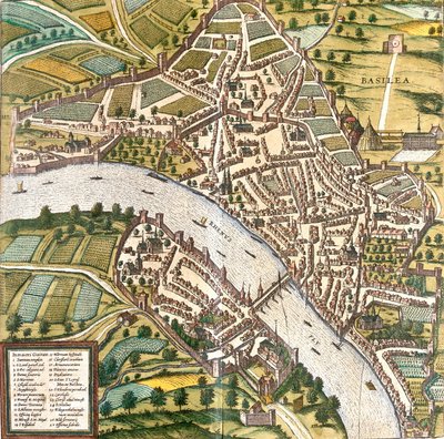 Plan of Bale, Switzerland by Franz Hogenberg