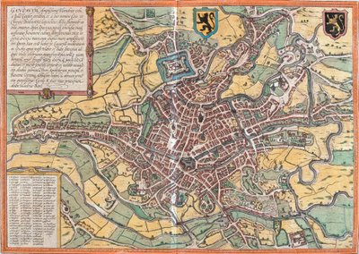 Plan of Ghent, Belgium by Franz Hogenberg