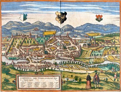 Plan of Kempten, Germany by Franz Hogenberg