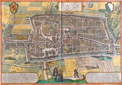 Plan of Maastricht, Netherlands by Franz Hogenberg