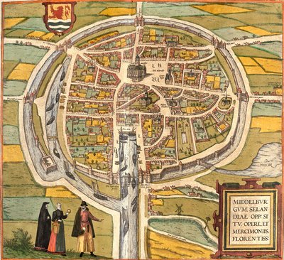 Plan of Middelburg, Netherlands by Franz Hogenberg