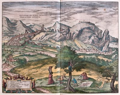 Terracina, Italy (engraving) by Franz Hogenberg