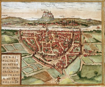 Wurzburg - Germany (engraving) by Franz Hogenberg