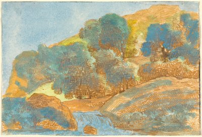 Hilly Landscape with a Stream by Franz Innocenz Josef Kobell