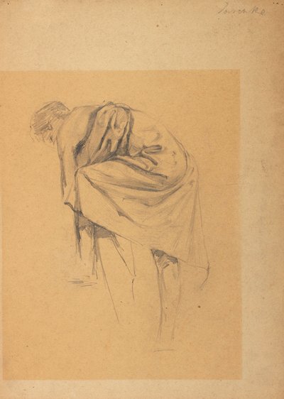 Figure Study of a Woman Bending to the Left by Franz Jaschke