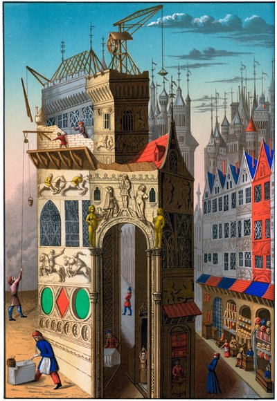 Building Construction, France, 15th Century 1849 by Franz Kellerhoven