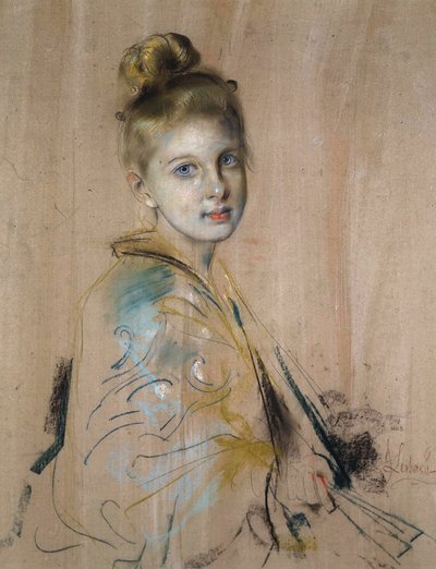 Girl with a Fan by Franz von Lenbach