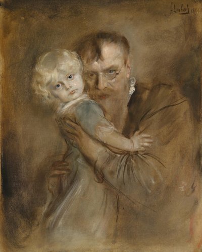 Self-Portrait with Daughter Marion by Franz von Lenbach