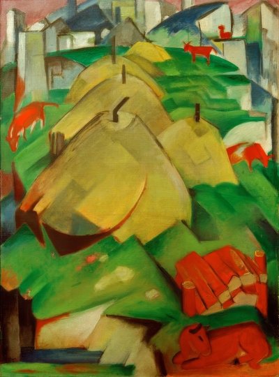 Alpine Scene (Haystacks) by Franz Marc