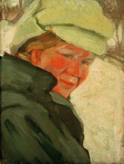 Portrait of Maria Franck with White Cap by Franz Marc