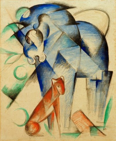 Fabulous Animals (Blue Horse and Red Dog) by Franz Marc