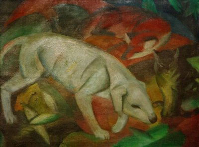 Dog, Cat, Fox by Franz Marc