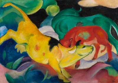 Cows, Red, Green, Yellow by Franz Marc