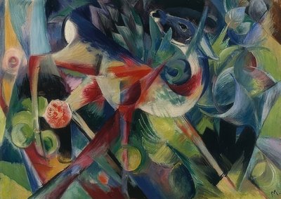 Deer in the Flower Garden. 1913 by Franz Marc