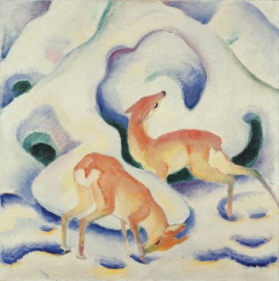 Deer in the Snow II by Franz Marc