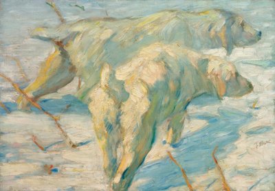 Siberian Shepherd Dogs (Siberian Dogs in the Snow) by Franz Marc