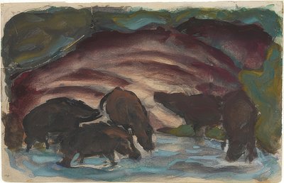 Wild Boars at the Water. 1910-11 by Franz Marc