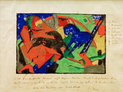 Two Horses by Franz Marc