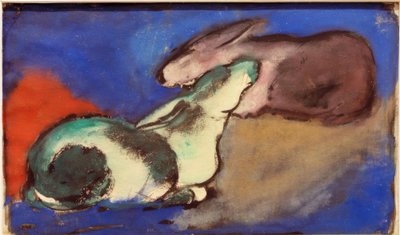 Two Sleeping Hares by Franz Marc