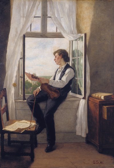 The Violinist at the Window by Franz Otto Scholderer