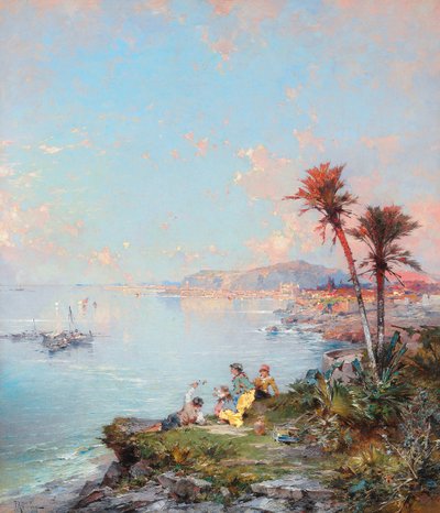 A View of Monaco by Franz Richard Unterberger