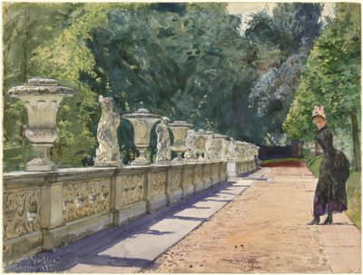 A Promenade in the Park at Sanssouci by Franz Skarbina